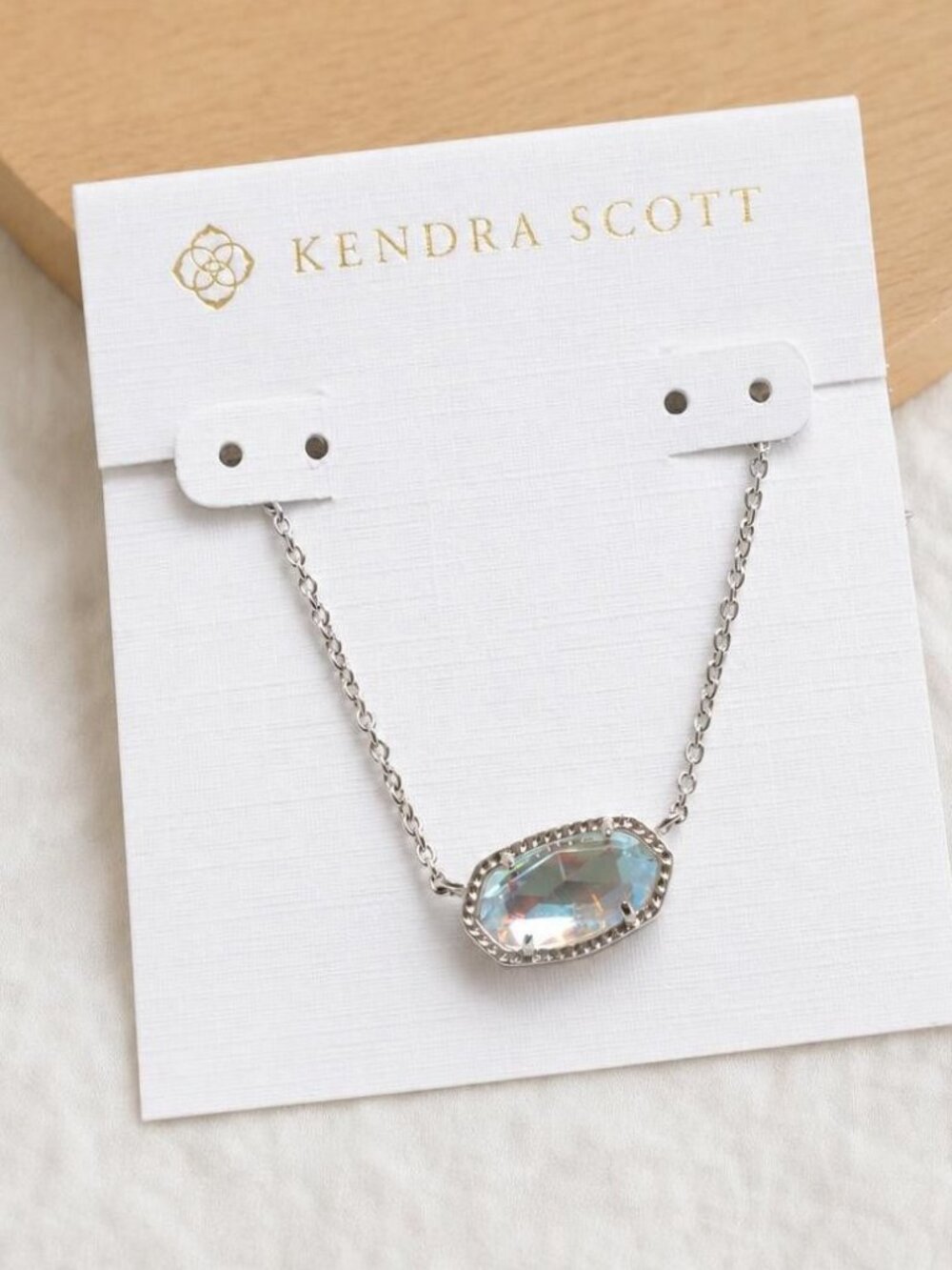 Kendra Scott Elisa Silver Dichroic Glass Pendant Necklace
